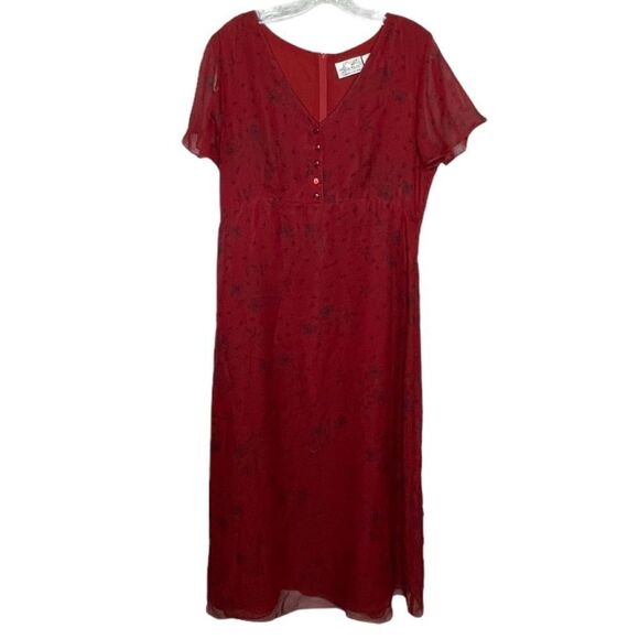 Vintage Kathie Lee Dress Red - Picture 1 of 8